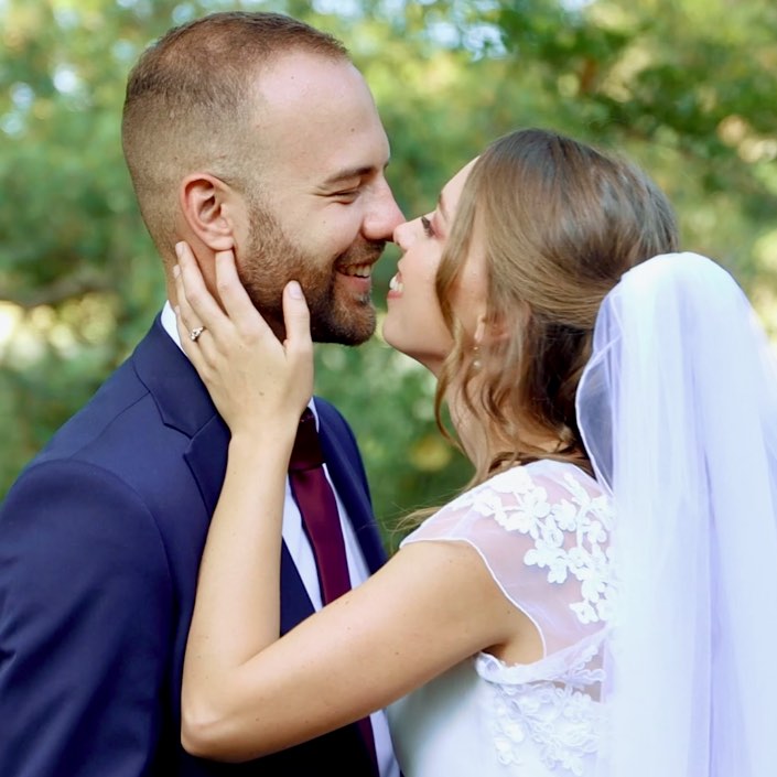 Bride and groom sharing a moment in their Johannesburg wedding film