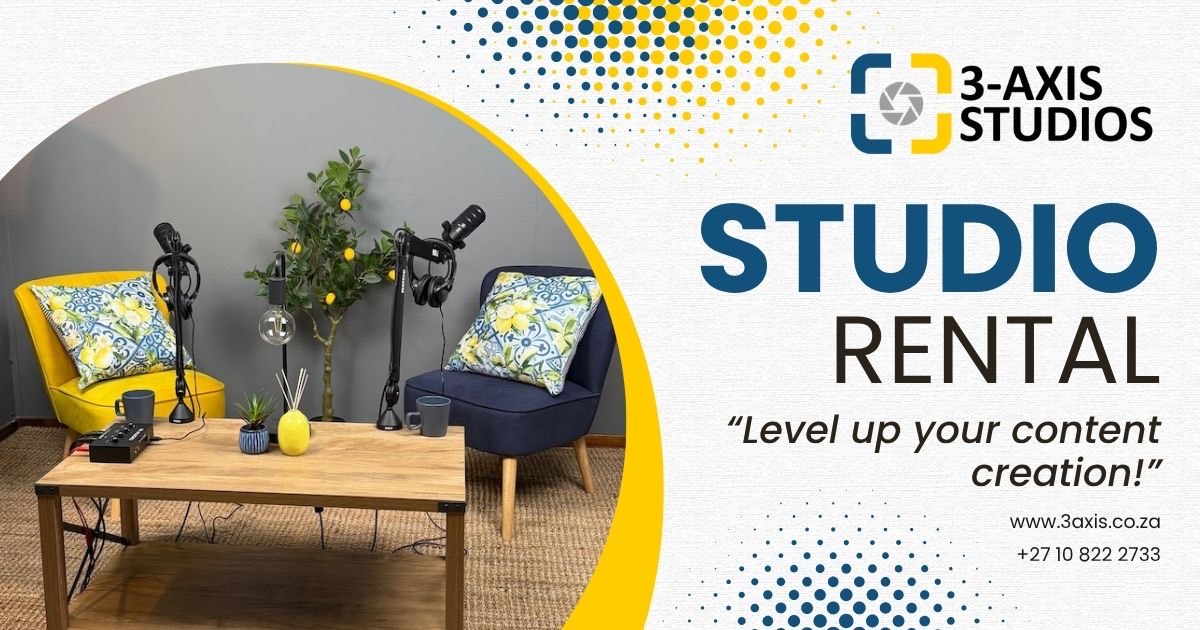 Studio G Rental Podcast & YouTube Studio Rental Johannesburg | 3-Axis